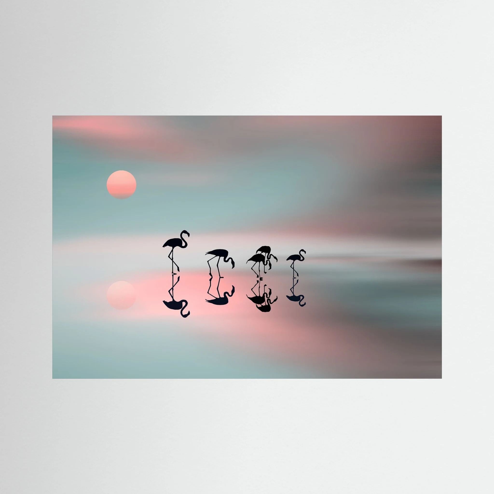 Family flamingos. by Natalia